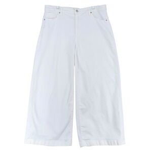 Chicos So Slimming High Rise Wide Leg Crop Jeans Womens Size 14 White Denim